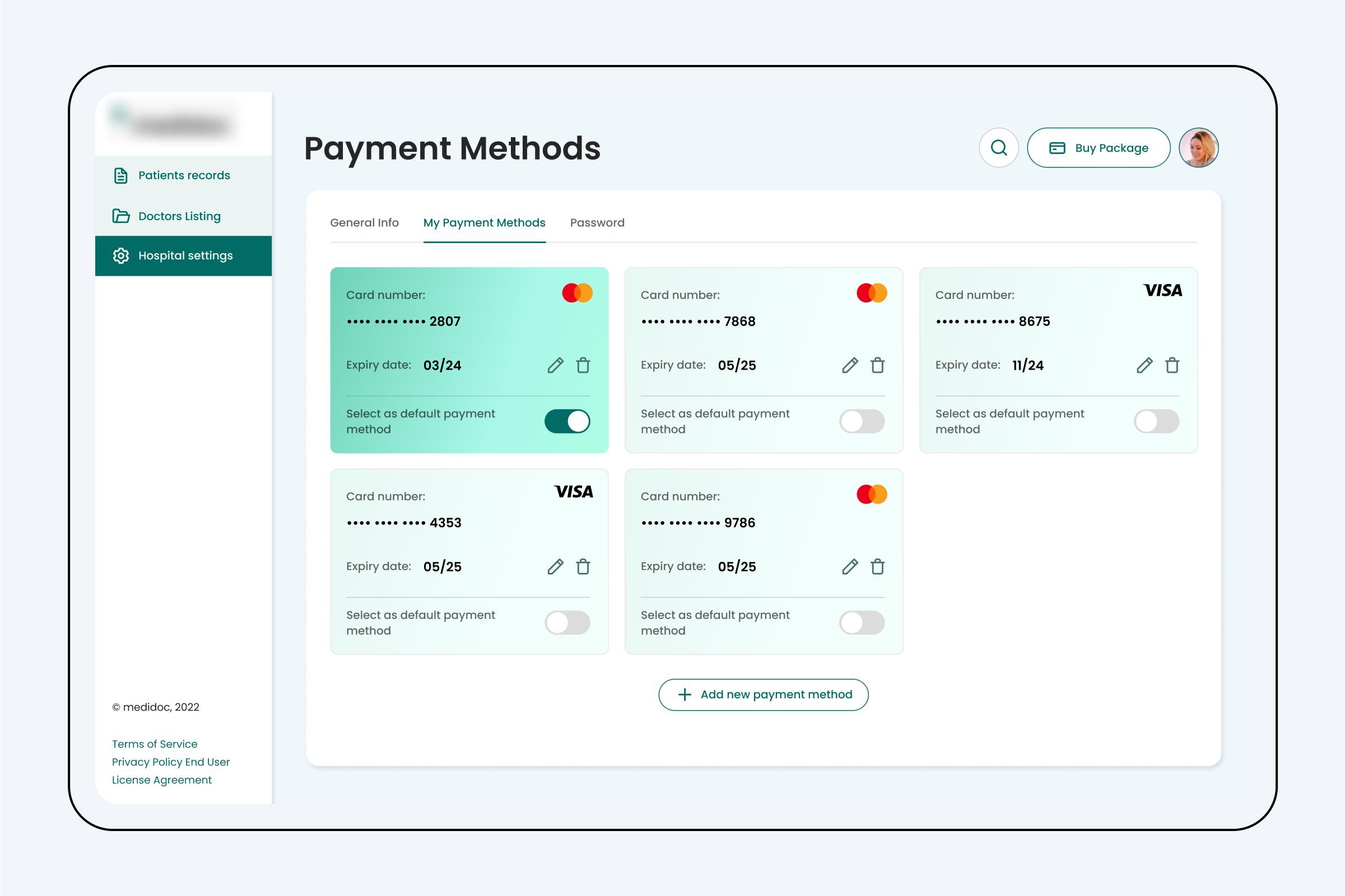 Payment methods HMS 