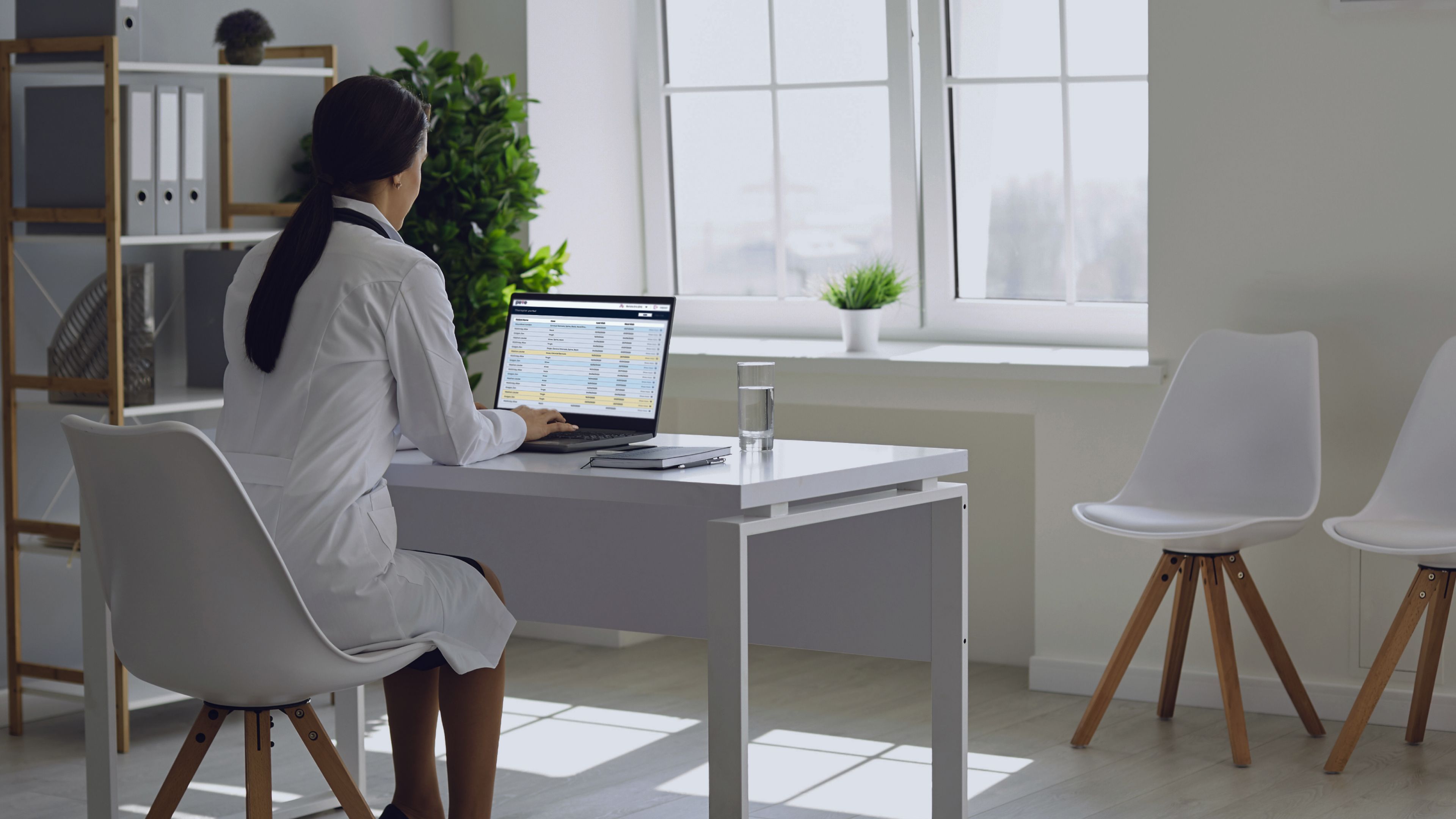 Doctor working on a computer