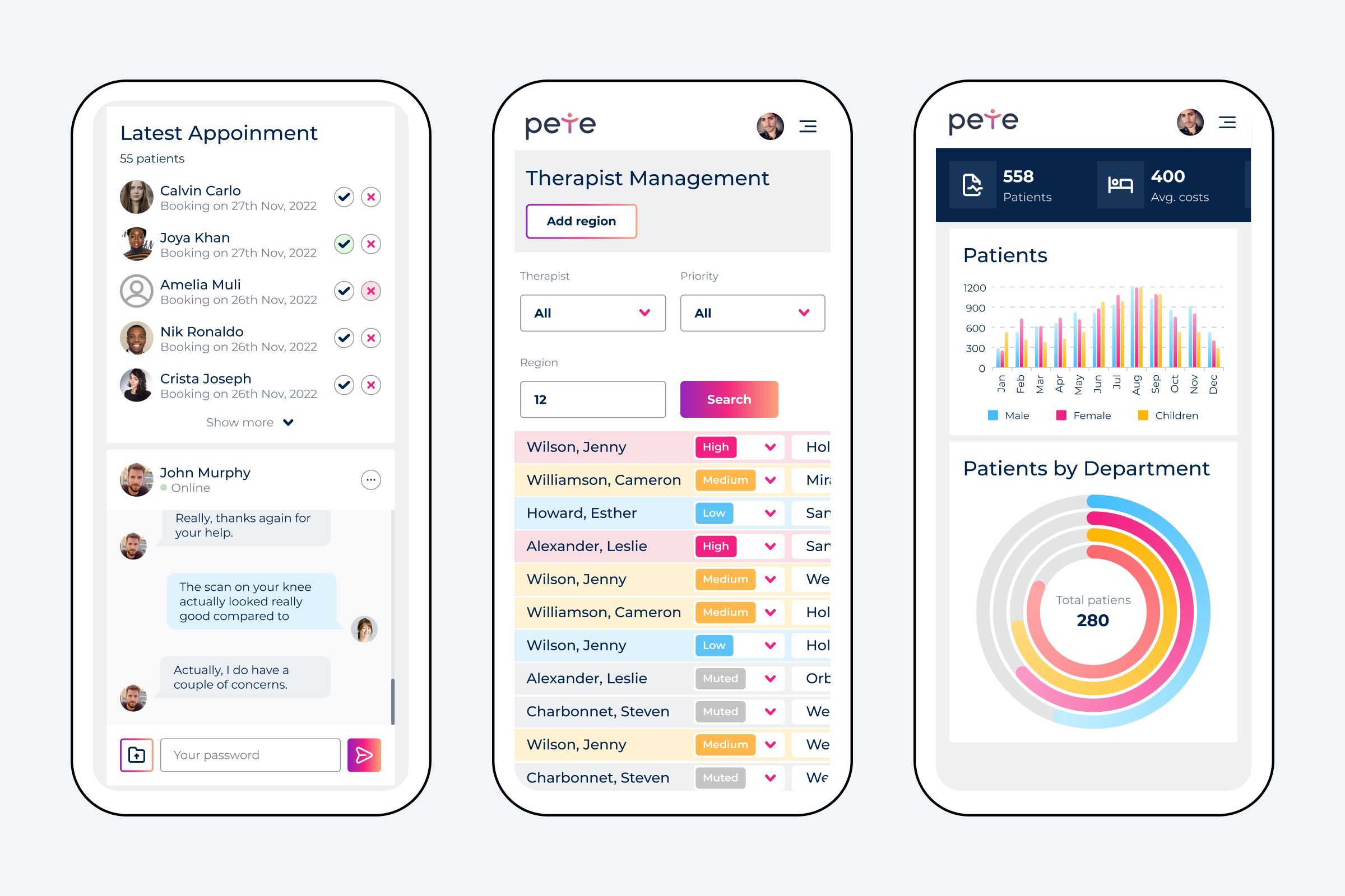 PETE health mobile app