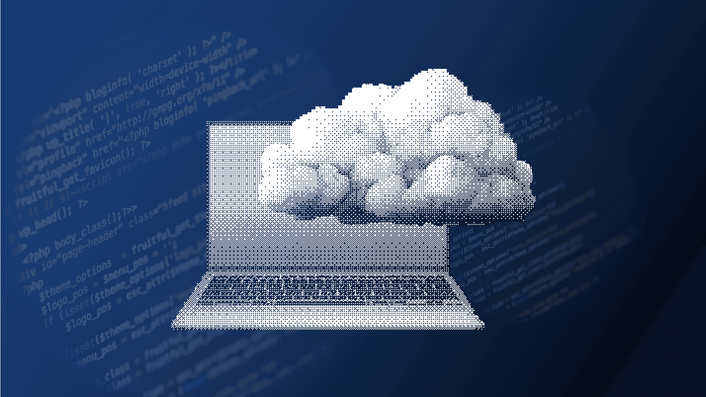 laptop with graphic cloud